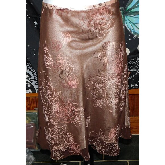 Apt. 9 Brown Retro Cottagecore Floral Skirt - Picture 2 of 2